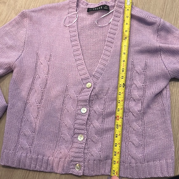 Lioness Australia lavender button up sweater - Picture 7 of 8